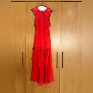 BCBG flowing red, high-low dress. Sooo flattering